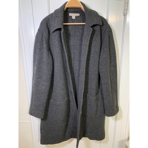 J Crew Vintage 90s Boiled Wool Jacket / Dark Gray Driving Jacket / Size PL - Picture 2 of 14